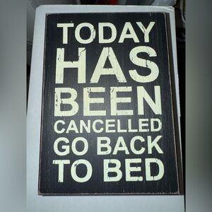 Humorous Black and Cream Wall Art Sign